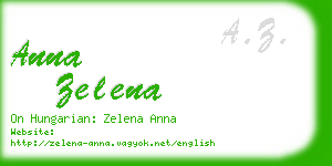 anna zelena business card